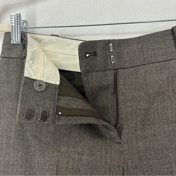 Ann Taylor Womens Dress Career Pants Gray Herringbone Wool Blend Size 4 - Picture 6 of 11